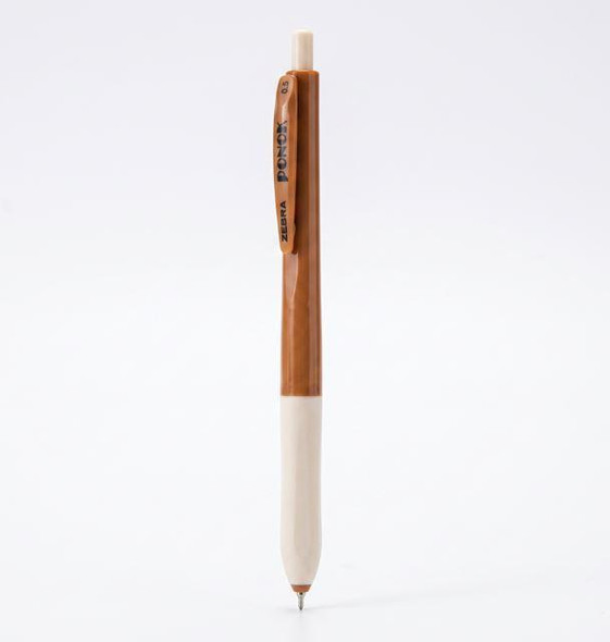 Gel Pen | 0.5Mm Black Ink | Beige Brown Barrel | 4901681827473