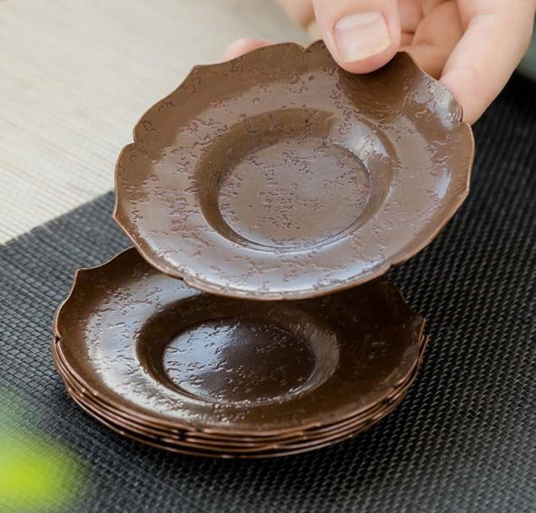 Solid Copper Tea Coaster | Heat Resistant Cup Holder | Japanese Style | Lotus Flower Shape | T260411