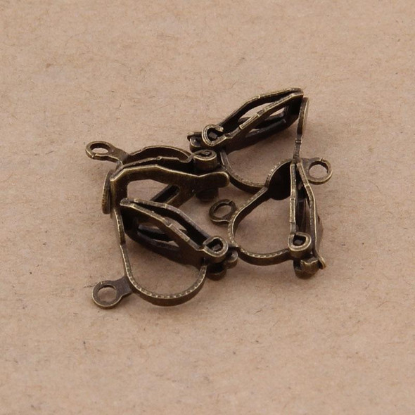 Clip-On Earring Converter | Triangle Clip | Brass Findings | Antique Bronze Finish | 10Pcs/Pk | 260511