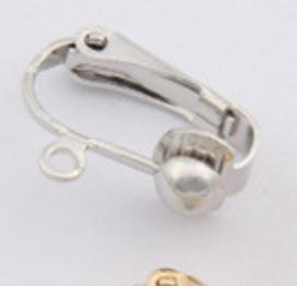Minimalist Clip-On Earring Finding | Brass | Bright Silver | 10Pcs/Pk | 260522