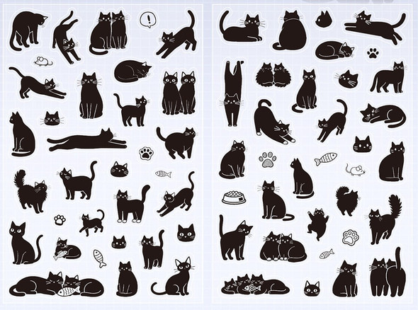 Kitty PET Decorative Sticker Set | Shadow Puff | 6978725269856