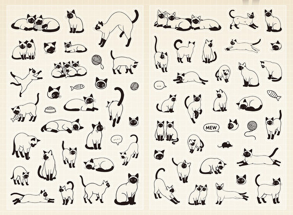 Kitty PET Decorative Sticker Set | Siamese Mew | 6978725269849