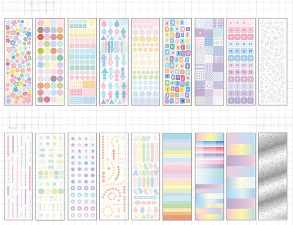 Functional Journal Decorative Sticker Set | Macaron Colour | 6941776320890