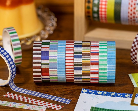 Retro Style Washi Tape Set | Stripes | 6978725260044