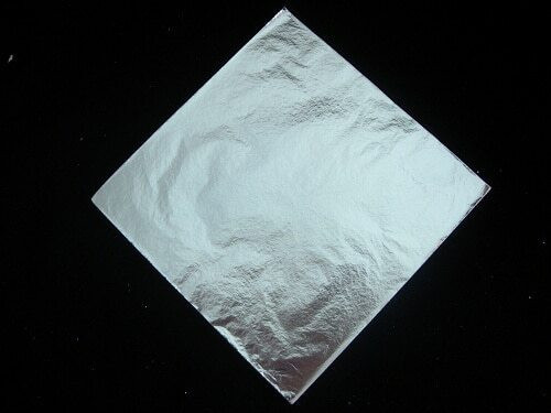 Fine Silver Foil (Thick Foil), 110x110 mm 2.5 micro, Sold By Sheet | FSF25