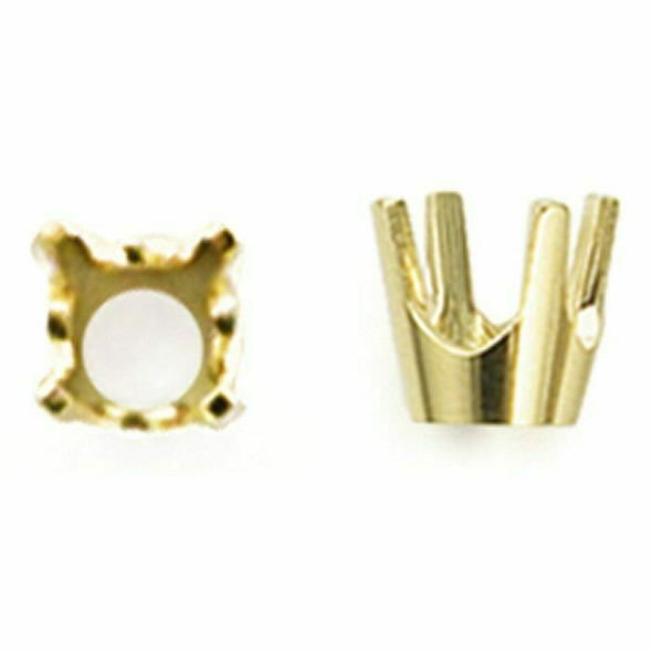 14K Yellow Gold Round Low-Base Setting, Die struck, 4-Prong | 674045