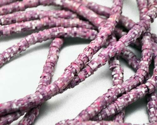 Synthetic Mix Purple&White Flat Ring 5x5x1mm Sold By  45cm-Strand | BSMPFR551