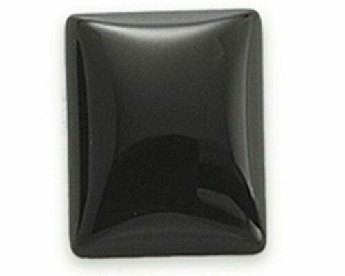 Rectangle 12 x 10mm Black Onyx Cabochon Stone, Sold By each | 67929