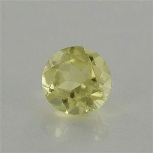 5x5x3.6 mm Round Loupe Clean Yellowish Green Lemon Quartz, Sold By each | RG024