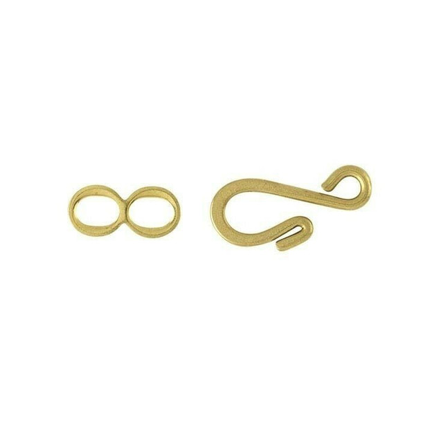 Brass Flattened Hook & Eye Clasp Set | 680309