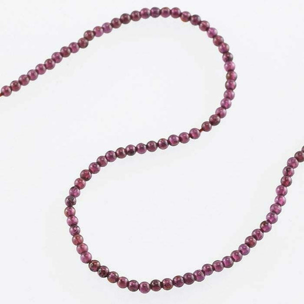 Garnet 2mm Round Bead Strand 8" |Sold by Bag| 67419