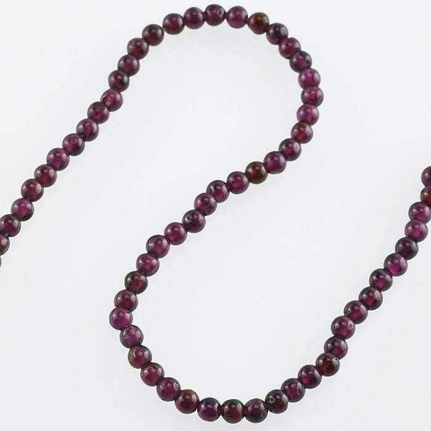 (Closing) Garnet 4mm Round Bead 8" Strand |Sold by Bag| 67421