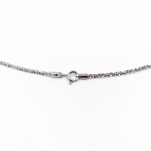 Platinum-plated 925 Sterling Silver Flower Chain | Sold by Each | Width:2mm Length: 18" | BY006