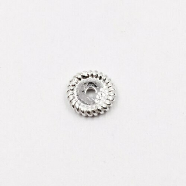 Sterling Silver Disc Bead | 1.5mm Stringing Length | 8mm Width | 1mm Hole | ZT0818