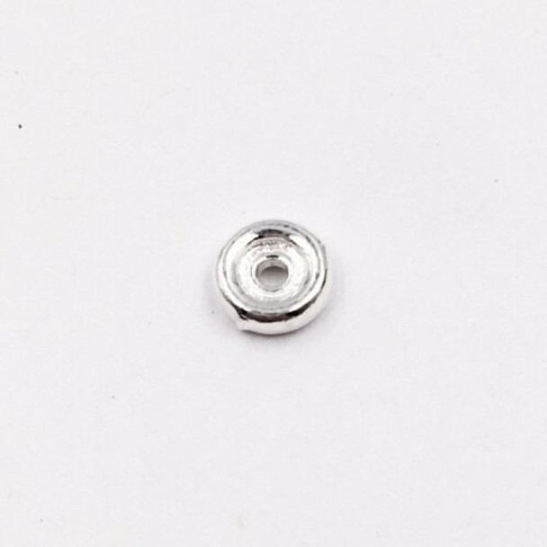 Sterling Silver Saucer Bead | 2.3mm Stringing Length | 6.5mm Width | 1.5mm Hole | ZT0825