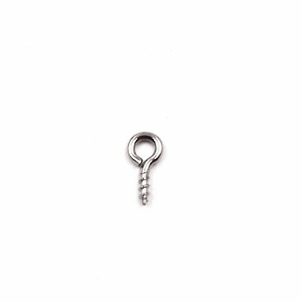 Base Metal Nickle Finish Screw Bail 4mm ring | Sold by Pc | XZ230B4