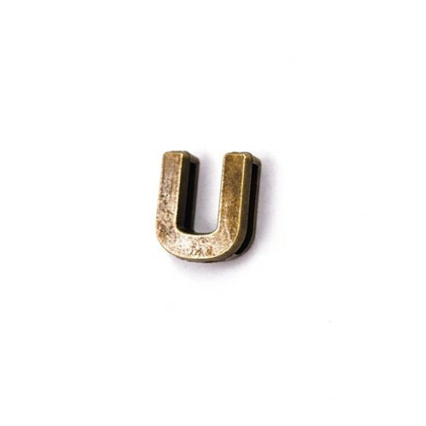 Base Metal Letter Beads | U | Sold by Each | XZ240-U