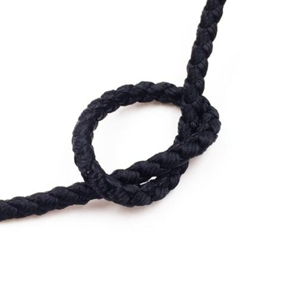Dragon Braided Cord | 3 mm dia. | Black | Sold by Metre | CYM31