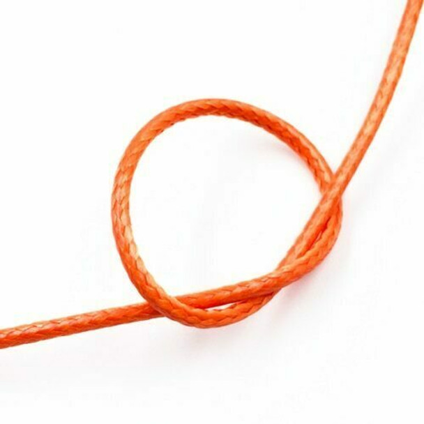 Glossy Braided Cord | 2 mm dia. | Orange | Sold by Metre | CYM83