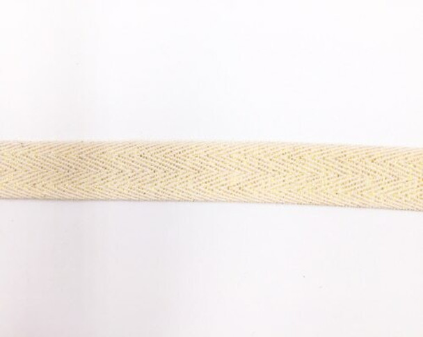 Gold Shimmer Cotton Twill Tape | Large (2cm) |  Sold by Metre | CTTG20