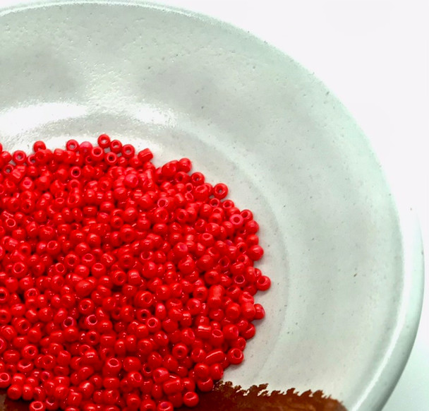 Seed Beads | Small 2mm | Opaque | Red | Sold by 20g | GB069