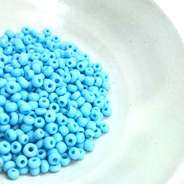 Seed Beads | Medium 3mm | Opaque | Sky Blue | Sold by 20g | GB158