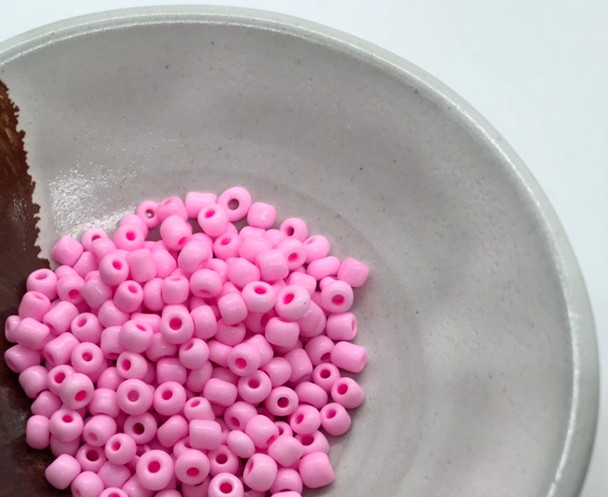 Seed Beads | Large 4mm | Opaque | Pink | Sold by 20g | GB243