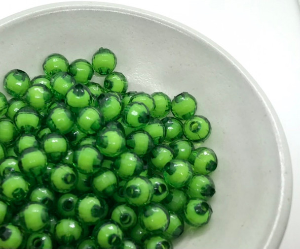 Plastic Faceted Beads | Dia. 8mm | Green | Sold By 30g | PB005