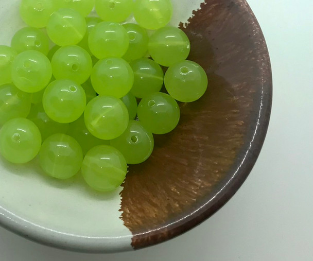 Acrylic Candy Beads | Dia. 12mm | Apple Green | Sold By 30g | PB019