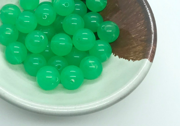 Acrylic Candy Beads | Dia. 12mm | Green | Sold By 30g | PB020