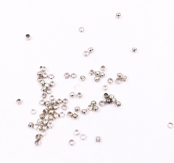 Base Metal Silver Finish 1.5mm Crimp Beads | Sold by 20Pc/Pk | BMCB03