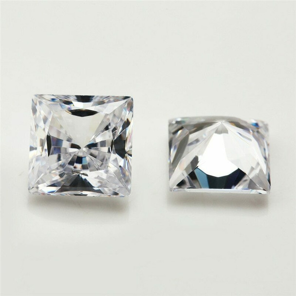 5A Bright White CZ | Square Faceted | 8mm | H190332