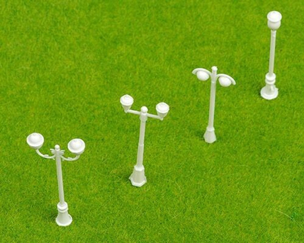 Scale Model Street Light 4Pc | 1:75 (48-54mm) | White | Sold by 4Pc/Pk | AM0061