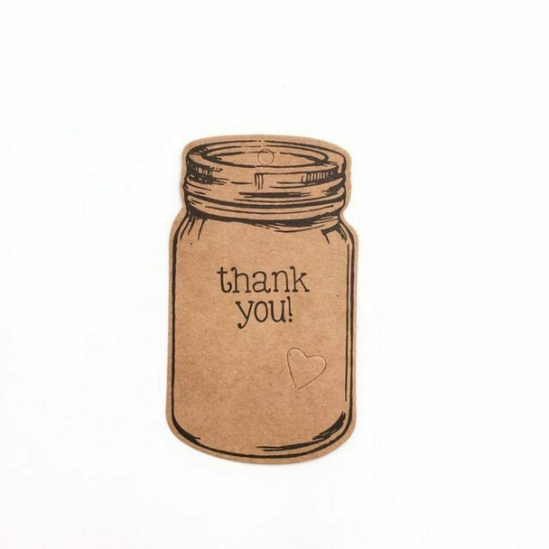 Brown Rustic Labels | Mason Jar "Thank You" | 50pc Pack | H197202