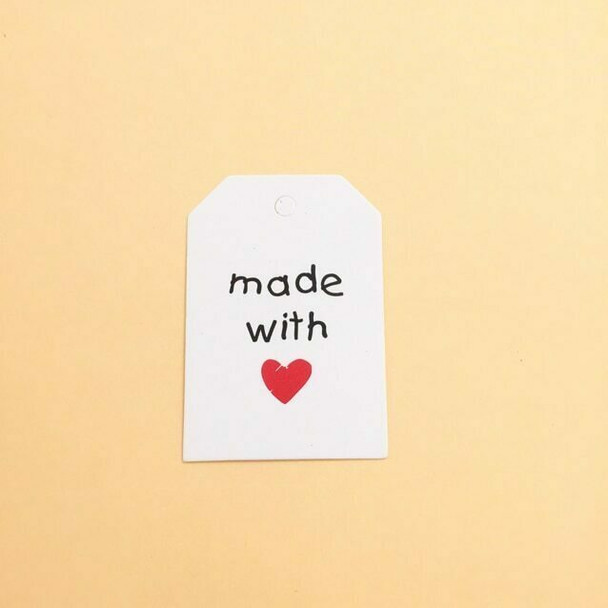 White Tag Labels | "Made with Love" | 50pc Pack | H197208