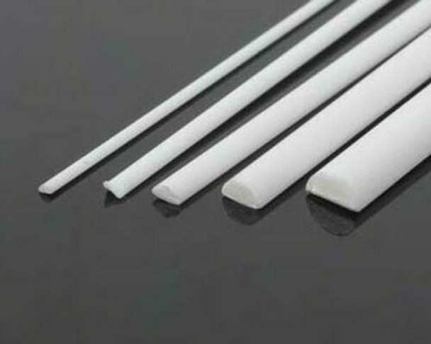 ABS Plastic Rod | Half-round | 1x2x250mm | Sold by Pc | AM0091