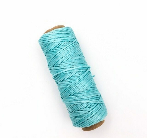 1.5mm Waxed Nylon Cord | Aqua Blue | Sold By 50m Spool | NCAB15