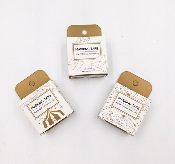 Gold & White Washi Tape | 15mm x 5m | Sold by Each | GWWT15