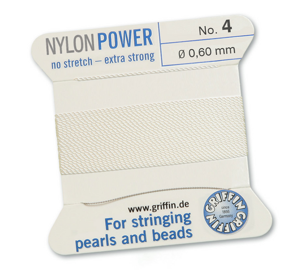 White Nylon Bead Cord | No.4 (0.60mm) | BDC-101.04