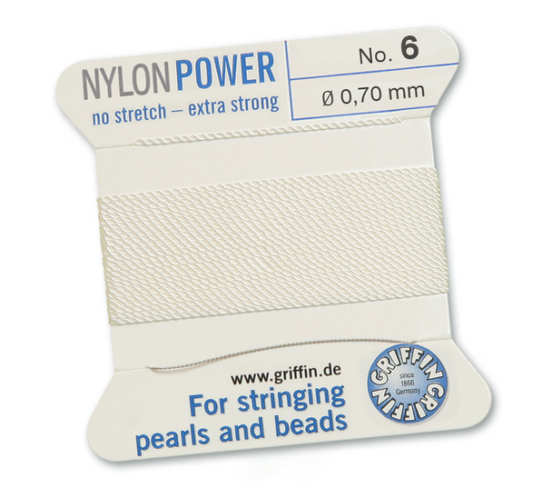 White Nylon Bead Cord | No.6 (0.70mm) | 841054007061