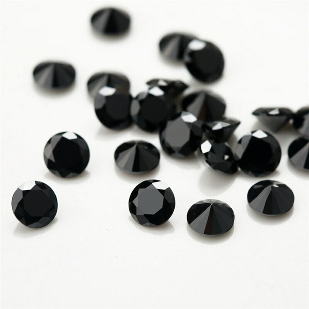 5A Black CZ | Round Faceted | 10pc Pack | H1903D/10EA