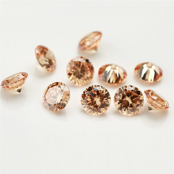 5A Champagne CZ | Round Faceted | 10pc Pack | H1901G/10EA