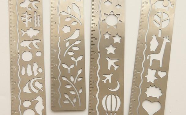 Metal Bookmark Ruler And Stencil | Hot Air Balloon Design | 8809391721097