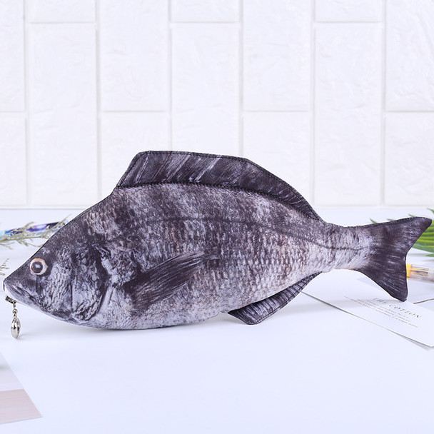 Creative Simulation Raw Fish Stationery Bag | Black Bream Fish | 201355