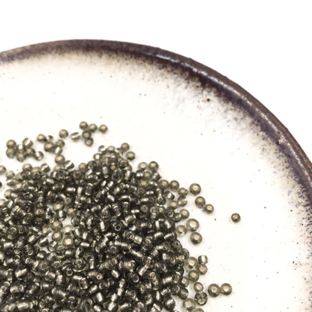 Seed Beads | Small 2mm | Silver Coated Inside | Grey | Sold by 50g | GB033