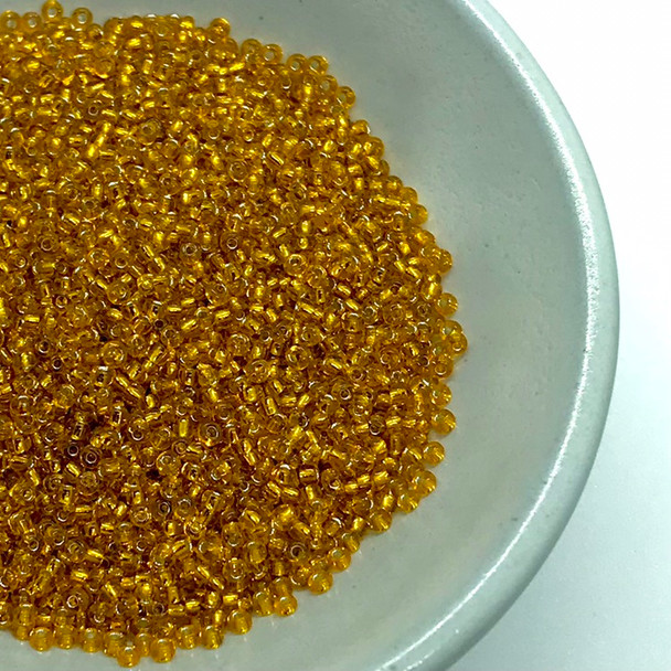 Seed Beads | Small 2mm | Silver Coated Inside | Orange | Sold by 50g | GB036