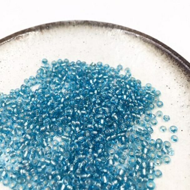 Seed Beads | Small 2mm | Silver Coated Inside | Sky Blue | Sold by 50g | GB041