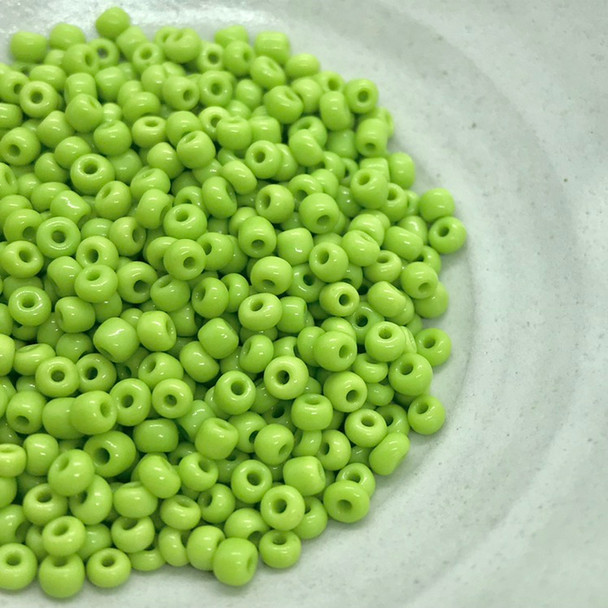 Seed Beads | Medium 3mm | Opal | Lime Green | Sold by 50g | GB138