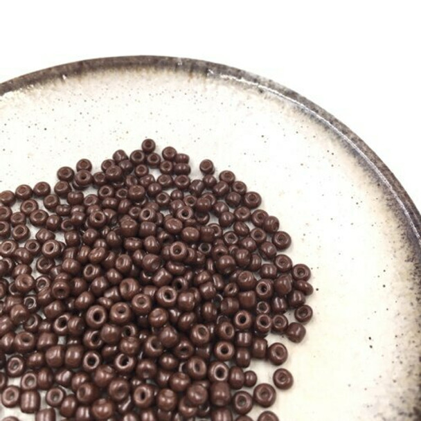 Seed Beads | Medium 3mm | Opaque | Brown | Sold by 50g | GB150
