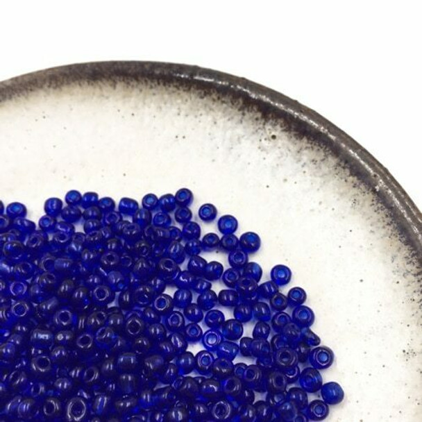 Seed Beads | Medium 3mm | Transparent | Dark Blue | Sold by 50g | GB162